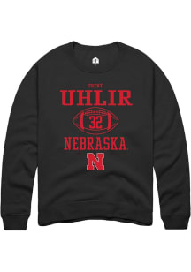 Trent Uhlir  Rally Nebraska Cornhuskers Mens Black NIL Sport Icon Long Sleeve Crew Sweatshirt