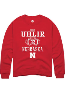 Trent Uhlir  Rally Nebraska Cornhuskers Mens Red NIL Sport Icon Long Sleeve Crew Sweatshirt
