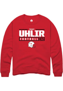 Trent Uhlir  Rally Nebraska Cornhuskers Mens Red NIL Stacked Box Long Sleeve Crew Sweatshirt