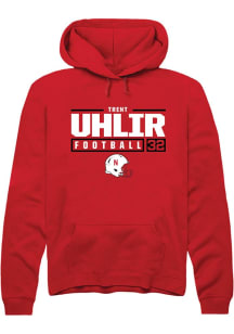 Trent Uhlir  Rally Nebraska Cornhuskers Mens Red NIL Stacked Box Long Sleeve Hoodie