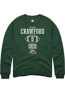 Delaney Crawford  Rally Ohio Bobcats Mens Green NIL Sport Icon Long Sleeve Crew Sweatshirt