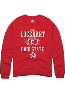 Miles Lockhart  Rally Ohio State Buckeyes Mens Red NIL Sport Icon Long Sleeve Crew Sweatshirt