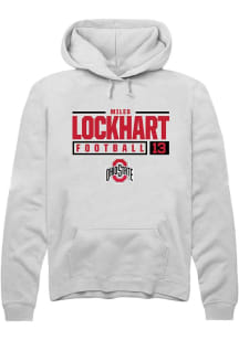 Miles Lockhart  Rally Ohio State Buckeyes Mens White NIL Stacked Box Long Sleeve Hoodie