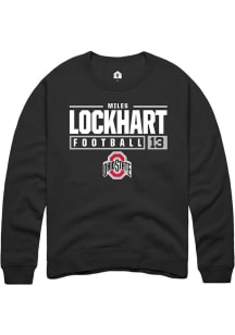 Miles Lockhart  Rally Ohio State Buckeyes Mens Black NIL Stacked Box Long Sleeve Crew Sweatshirt