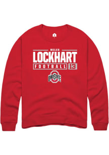 Miles Lockhart  Rally Ohio State Buckeyes Mens Red NIL Stacked Box Long Sleeve Crew Sweatshirt