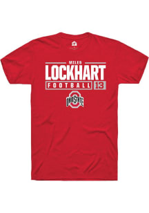 Miles Lockhart  Ohio State Buckeyes Red Rally NIL Stacked Box Short Sleeve T Shirt