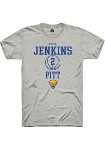 Amiya Jenkins  Pitt Panthers Ash Rally NIL Sport Icon Short Sleeve T Shirt