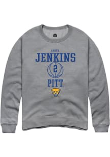 Amiya Jenkins  Rally Pitt Panthers Mens Graphite NIL Sport Icon Long Sleeve Crew Sweatshirt
