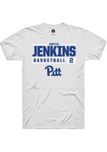 Amiya Jenkins  Pitt Panthers White Rally NIL Stacked Box Short Sleeve T Shirt
