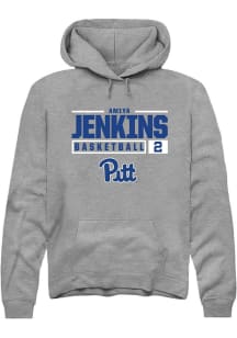 Amiya Jenkins  Rally Pitt Panthers Mens Graphite NIL Stacked Box Long Sleeve Hoodie