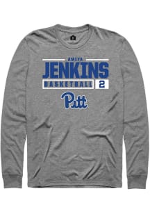Amiya Jenkins  Pitt Panthers Graphite Rally NIL Stacked Box Long Sleeve T Shirt