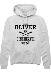 Brendin Oliver  Rally Cincinnati Bearcats Mens White NIL Sport Icon Long Sleeve Hoodie