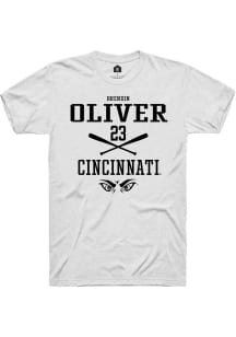 Brendin Oliver  Cincinnati Bearcats White Rally NIL Sport Icon Short Sleeve T Shirt