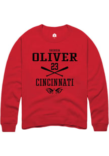 Brendin Oliver  Rally Cincinnati Bearcats Mens Red NIL Sport Icon Long Sleeve Crew Sweatshirt