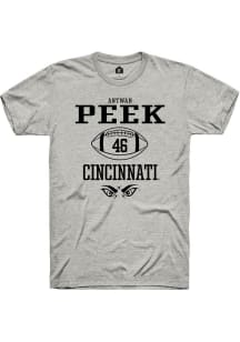 Antwan Peek  Cincinnati Bearcats Ash Rally NIL Sport Icon Short Sleeve T Shirt