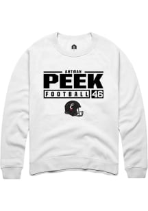 Antwan Peek  Rally Cincinnati Bearcats Mens White NIL Stacked Box Long Sleeve Crew Sweatshirt