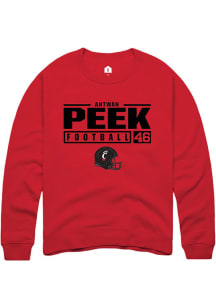 Antwan Peek  Rally Cincinnati Bearcats Mens Red NIL Stacked Box Long Sleeve Crew Sweatshirt