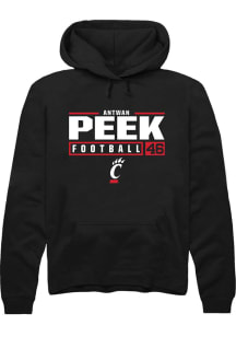 Antwan Peek  Rally Cincinnati Bearcats Mens Black NIL Stacked Box Long Sleeve Hoodie