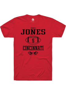 Samaj Jones  Cincinnati Bearcats Red Rally NIL Sport Icon Short Sleeve T Shirt