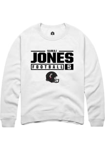 Samaj Jones  Rally Cincinnati Bearcats Mens White NIL Stacked Box Long Sleeve Crew Sweatshirt