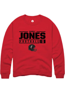 Samaj Jones  Rally Cincinnati Bearcats Mens Red NIL Stacked Box Long Sleeve Crew Sweatshirt