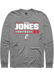 Samaj Jones  Cincinnati Bearcats Graphite Rally NIL Stacked Box Long Sleeve T Shirt