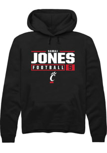 Samaj Jones  Rally Cincinnati Bearcats Mens Black NIL Stacked Box Long Sleeve Hoodie