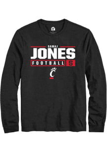 Samaj Jones  Cincinnati Bearcats Black Rally NIL Stacked Box Long Sleeve T Shirt