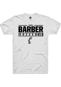Anna Barber  Cincinnati Bearcats White Rally NIL Stacked Box Short Sleeve T Shirt