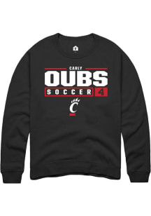 Carly Oubs  Rally Cincinnati Bearcats Mens Black NIL Stacked Box Long Sleeve Crew Sweatshirt
