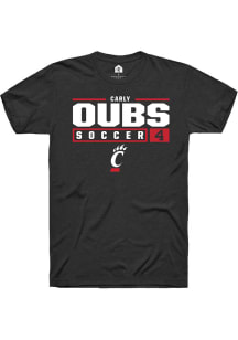 Carly Oubs  Cincinnati Bearcats Black Rally NIL Stacked Box Short Sleeve T Shirt