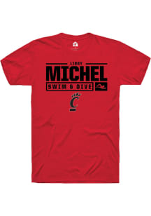 Libby Michel  Cincinnati Bearcats Red Rally NIL Stacked Box Short Sleeve T Shirt