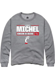 Libby Michel  Rally Cincinnati Bearcats Mens Graphite NIL Stacked Box Long Sleeve Crew Sweatshirt