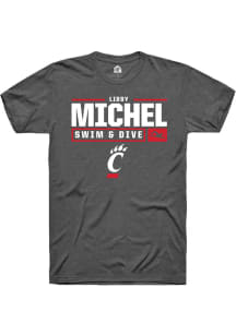 Libby Michel  Cincinnati Bearcats Dark Grey Rally NIL Stacked Box Short Sleeve T Shirt