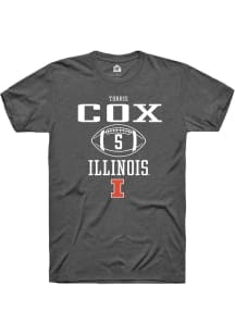 Torrie Cox  Illinois Fighting Illini Dark Grey Rally NIL Sport Icon Short Sleeve T Shirt