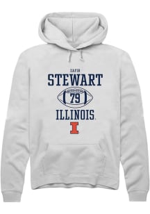 Zafir Stewart  Rally Illinois Fighting Illini Mens White NIL Sport Icon Long Sleeve Hoodie