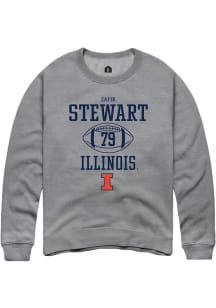 Zafir Stewart  Rally Illinois Fighting Illini Mens Graphite NIL Sport Icon Long Sleeve Crew Sweats..