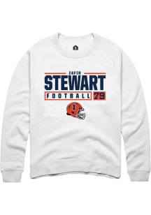 Zafir Stewart  Rally Illinois Fighting Illini Mens White NIL Stacked Box Long Sleeve Crew Sweatshi..