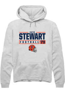 Zafir Stewart  Rally Illinois Fighting Illini Mens White NIL Stacked Box Long Sleeve Hoodie