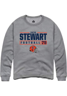 Zafir Stewart  Rally Illinois Fighting Illini Mens Graphite NIL Stacked Box Long Sleeve Crew Sweat..