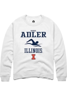 Maggie Adler  Rally Illinois Fighting Illini Mens White NIL Sport Icon Long Sleeve Crew Sweatshirt