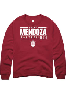 Alberto Mendoza  Rally Indiana Hoosiers Mens Red NIL Stacked Box Long Sleeve Crew Sweatshirt