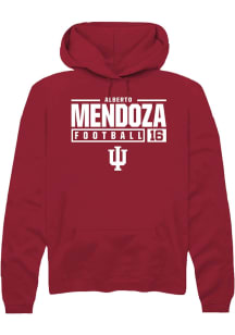 Alberto Mendoza  Rally Indiana Hoosiers Mens Red NIL Stacked Box Long Sleeve Hoodie