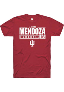Alberto Mendoza  Indiana Hoosiers Red Rally NIL Stacked Box Short Sleeve T Shirt