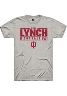 Bray Lynch  Indiana Hoosiers Ash Rally NIL Stacked Box Short Sleeve T Shirt