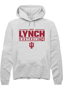 Bray Lynch  Rally Indiana Hoosiers Mens White NIL Stacked Box Long Sleeve Hoodie