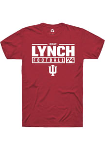 Bray Lynch  Indiana Hoosiers Red Rally NIL Stacked Box Short Sleeve T Shirt