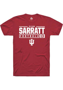 Elijah Sarratt  Indiana Hoosiers Red Rally NIL Stacked Box Short Sleeve T Shirt