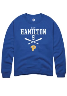 Macy Hamilton  Rally Pitt Panthers Mens Blue NIL Sport Icon Long Sleeve Crew Sweatshirt