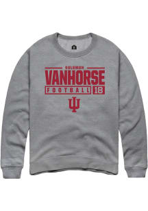 Solomon Vanhorse  Rally Indiana Hoosiers Mens Graphite NIL Stacked Box Long Sleeve Crew Sweatshirt